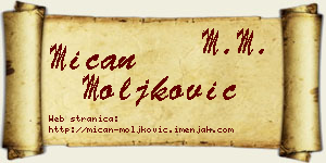 Mićan Moljković vizit kartica